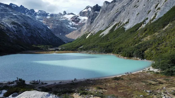 Laguna Esmeralda basin aerial landscape drone photo