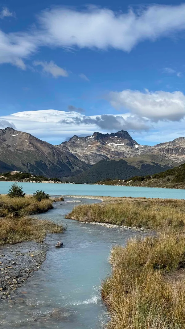 Mountain stream flowing to Laguna Esmeralda valley