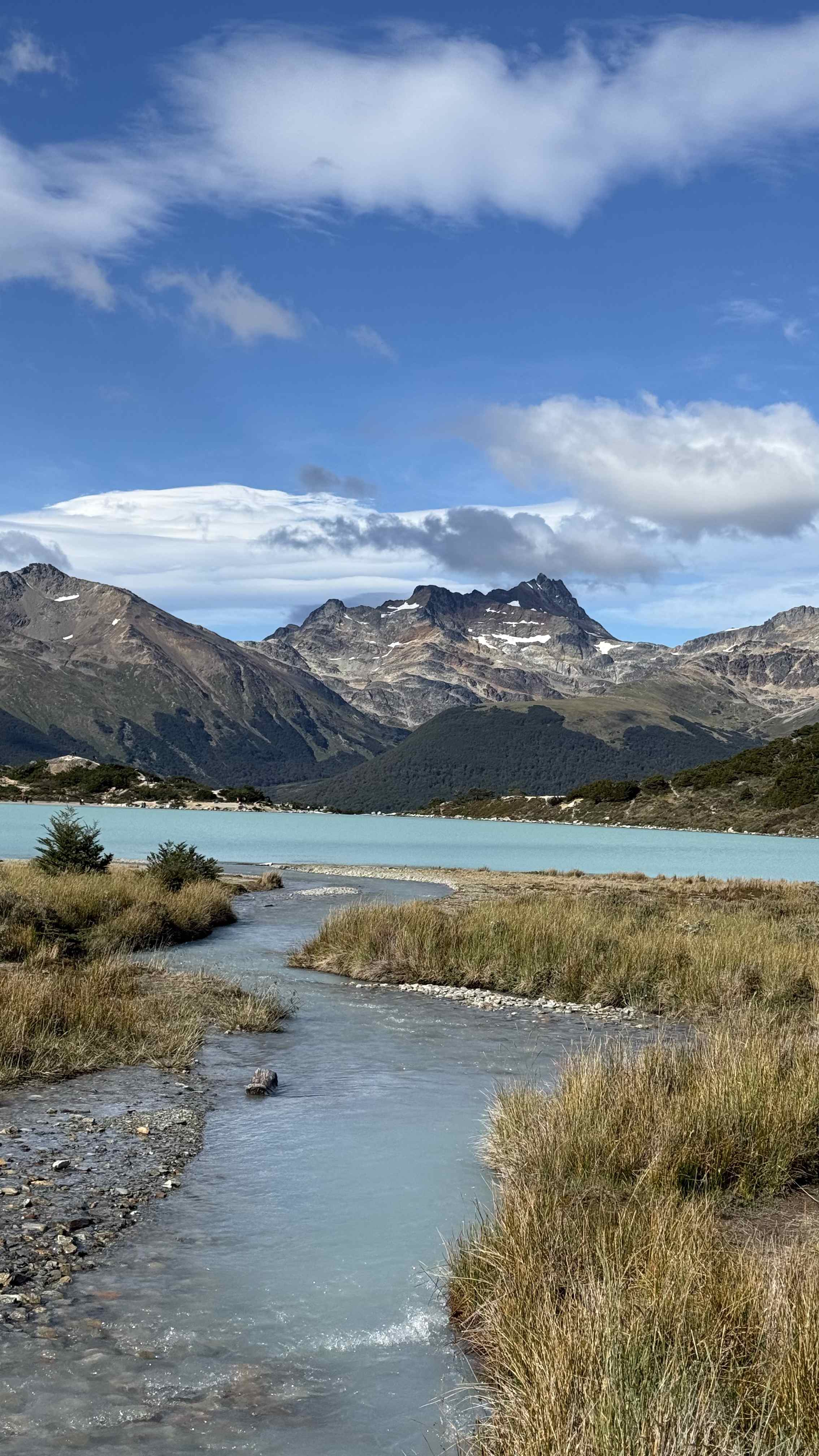 Mountain stream flowing to Laguna Esmeralda valley